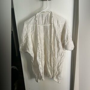 LUCKY BRAND SHORT SLEEVE KIMONO IN WHITE